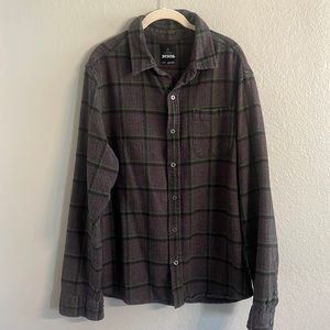 PrAna button front men’s flannel Sz Large
